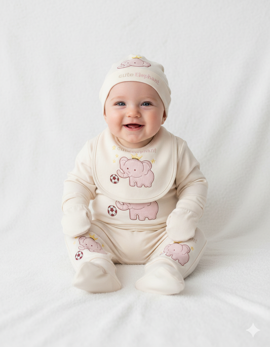 Newborn 7Pc Elephant Starter Set – (0–3Months)