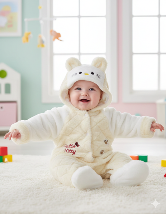 Hello Kitty Plush Baby Romper – Warm Fleece
