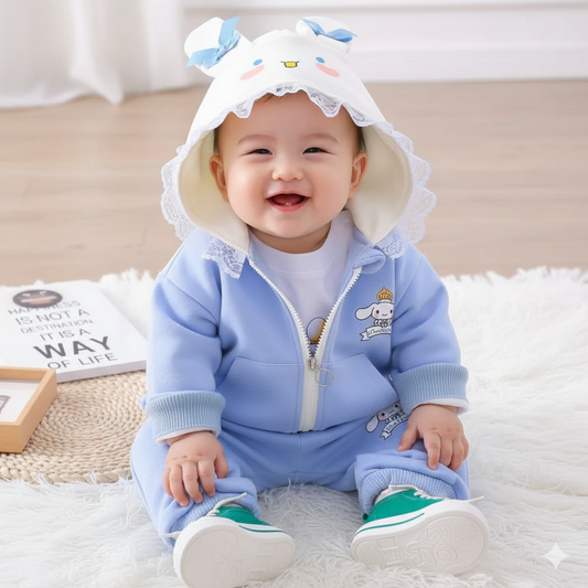 Baby Bunny Hoodie Suit – 3Pc Pink Outfit Set