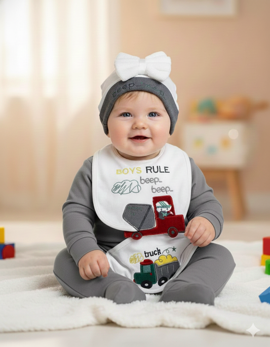 12Pc Newborn Starter Set – Boys Rule (0–3 Months)